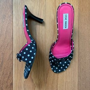 Steve Madden Cutey black and white polka dot heels